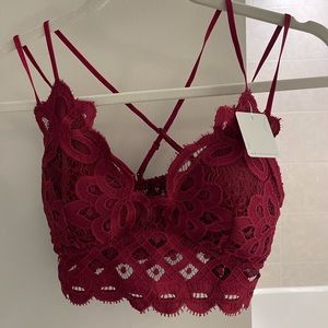 Anemone Burgundy Lace Bra